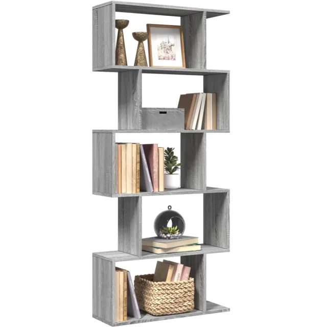 vidaXL Kamerscherm / boekenkast 5-laags 70x24x161 cm hout grijs sonoma
