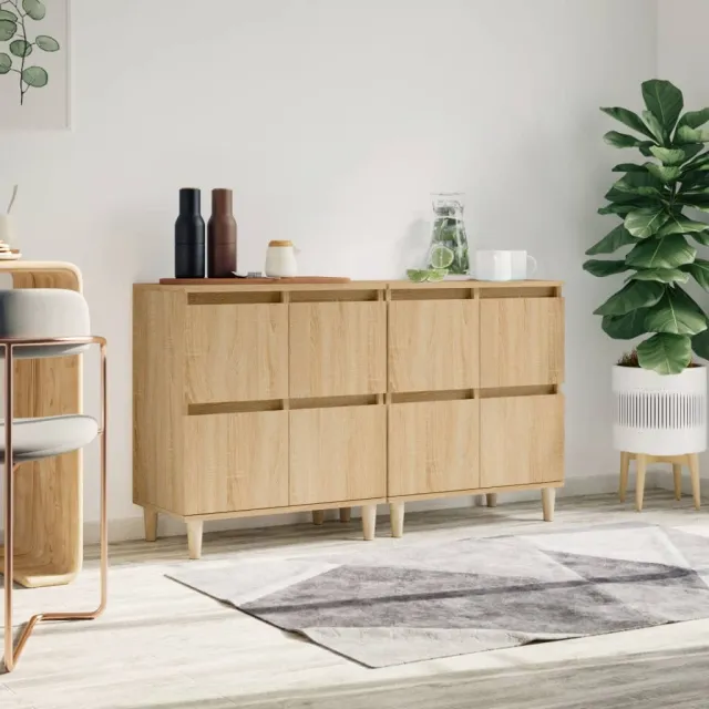 vidaXL Dressoirs 2 st 60x35x70 cm bewerkt hout sonoma eikenkleurig, foto 2