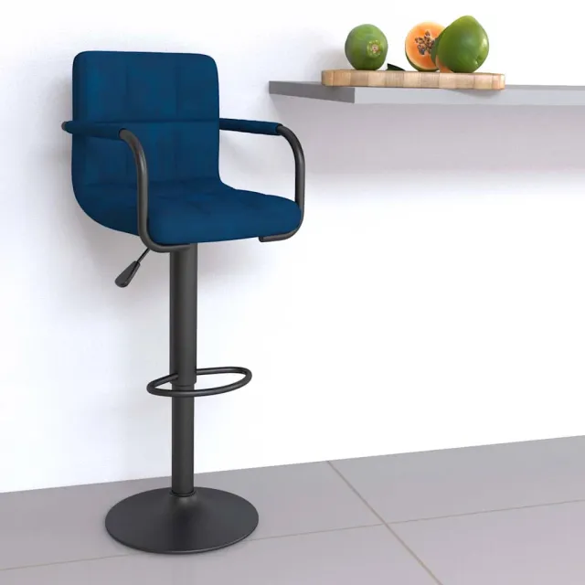 vidaXL Barkruk fluweel blauw, foto 2