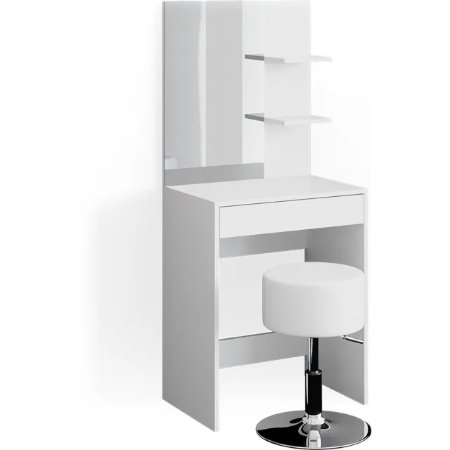Vicco Kaptafel Isabelle, Wit, 60 cm met spiegel en kruk