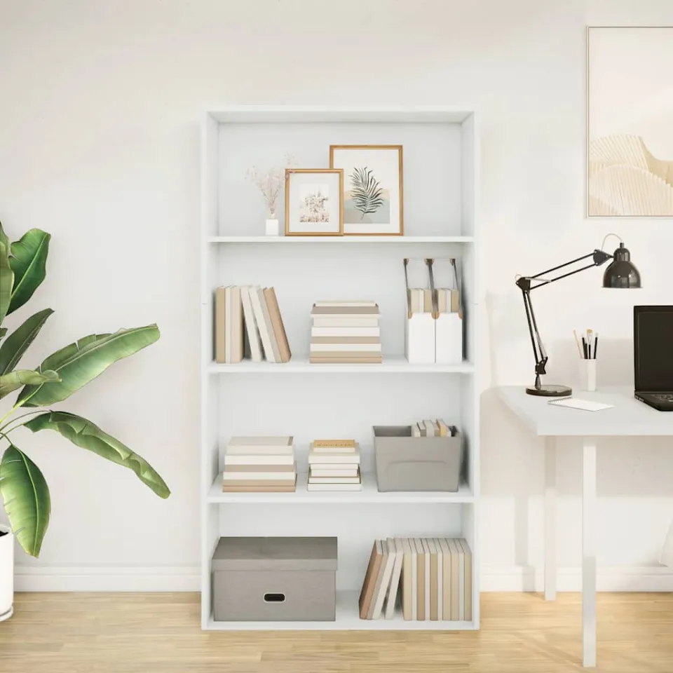 vidaXL Boekenkast 80x30x152 cm bewerkt hout wit, foto 2