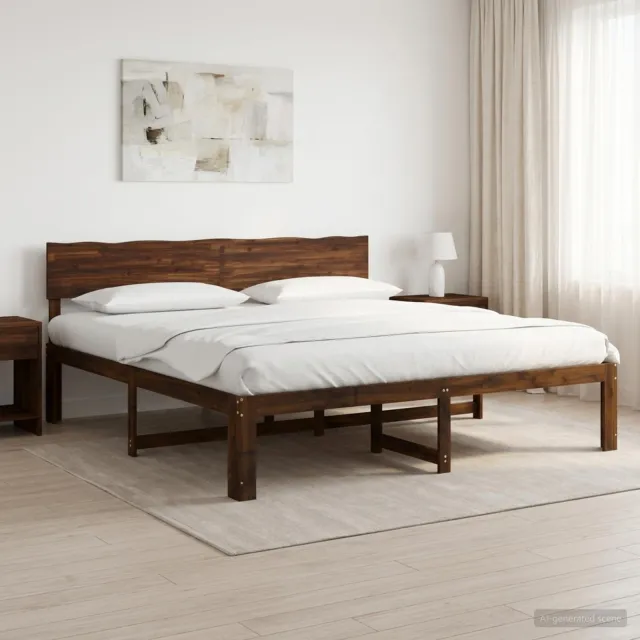 vidaXL Tweepersoonsbed met hoofdeinde ROSTOCK Donkerbruin 180 x 200 cm