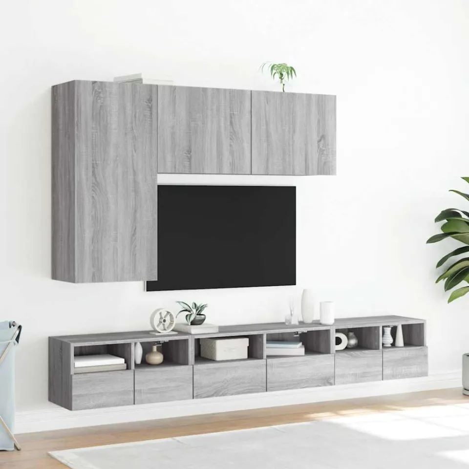 vidaXL Tv-wandmeubel 60x30x30 cm bewerkt hout grijs sonoma eikenkleur, foto 4