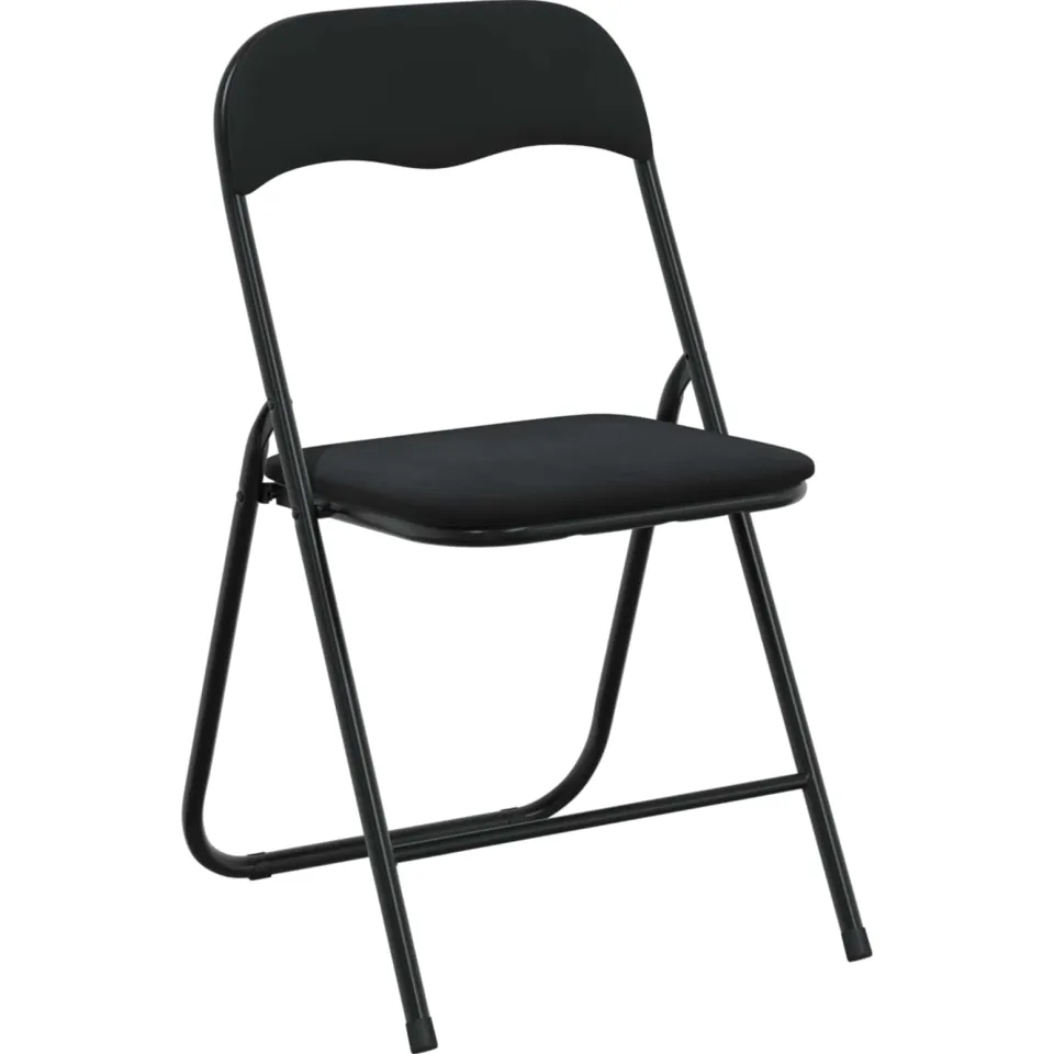 vidaXL Inklapbare stoel 8 st Fluweel Zwart 48 x 44 x 78 cm