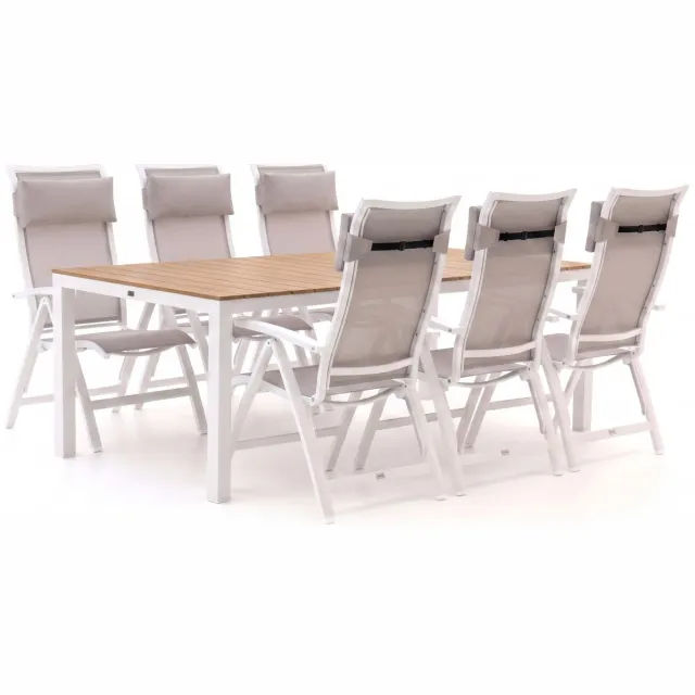 Bellagio tuinmeubelen Bellagio Lugo/Fidenza 220cm dining tuinset 7-delig verstelbaar