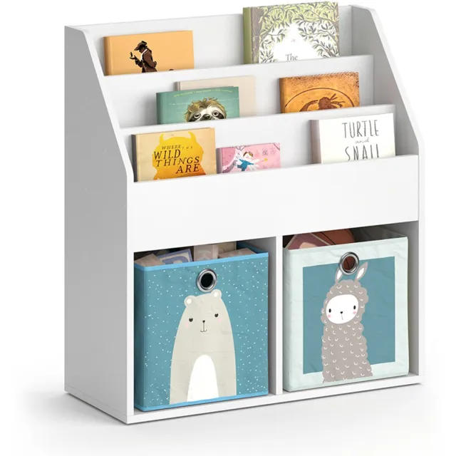 Vicco Luigi Kinderboekenkast – 72 x 79 cm met 2 vouwboxen opt.6 Wit