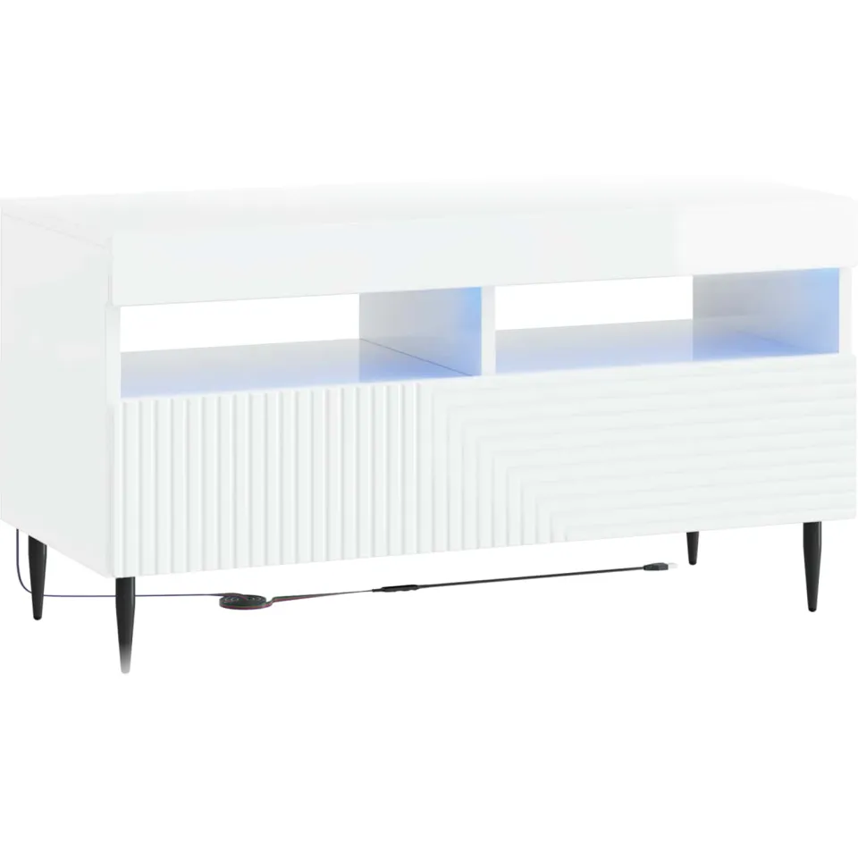 vidaXL LED tv-meubel HAARLEM 81 x 35 x 43 cm Hoogglans Wit, foto 3