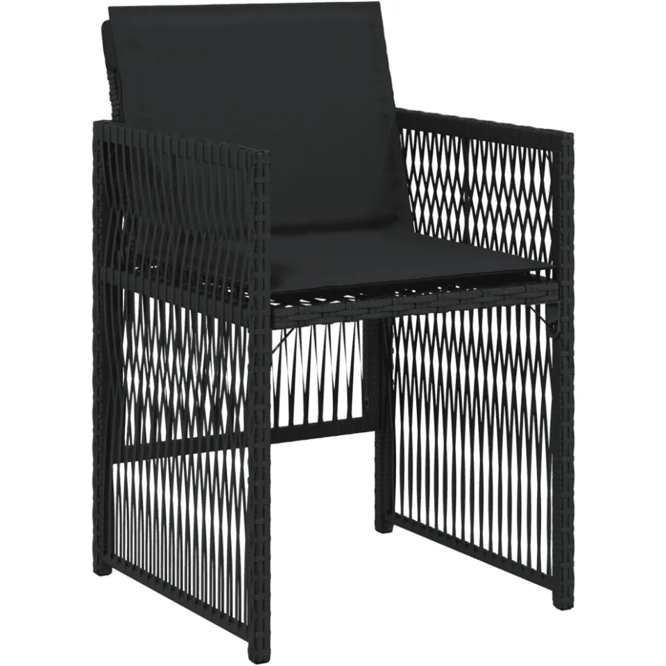 vidaXL 13-delige Tuinset met kussens poly rattan zwart, foto 4