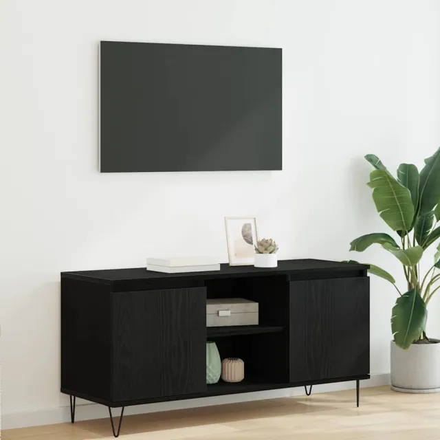 vidaXL TV-kast 104 x 35 x 50 cm Zwart Eiken Bewerkt hout, foto 2