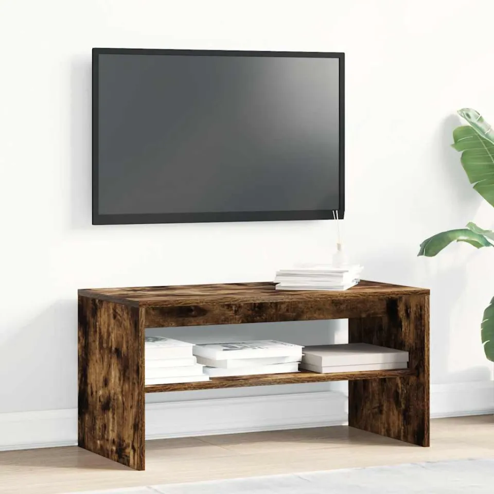 vidaXL Tv-meubel 80x40x40 cm bewerkt hout gerookt eikenkleurig, foto 4