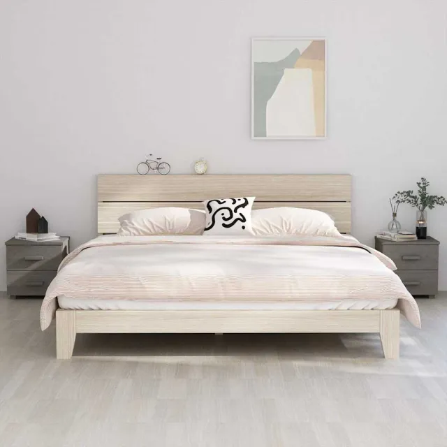 vidaXL Nachtkastjes HAMAR 2 st 40x35x44,5 cm grenenhout lichtgrijs grijs, foto 2