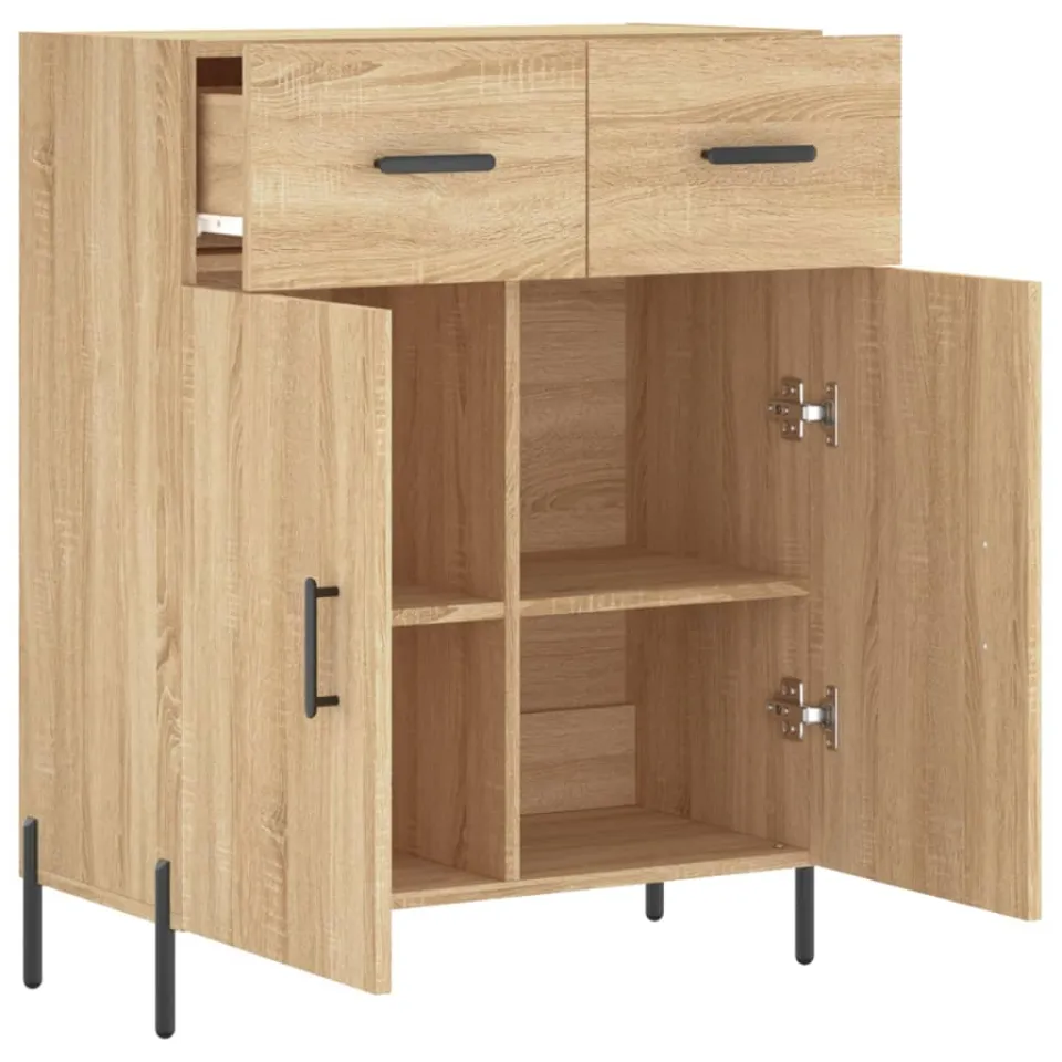 vidaXL Dressoir 69,5x34x90 cm bewerkt hout sonoma eikenkleurig, foto 2