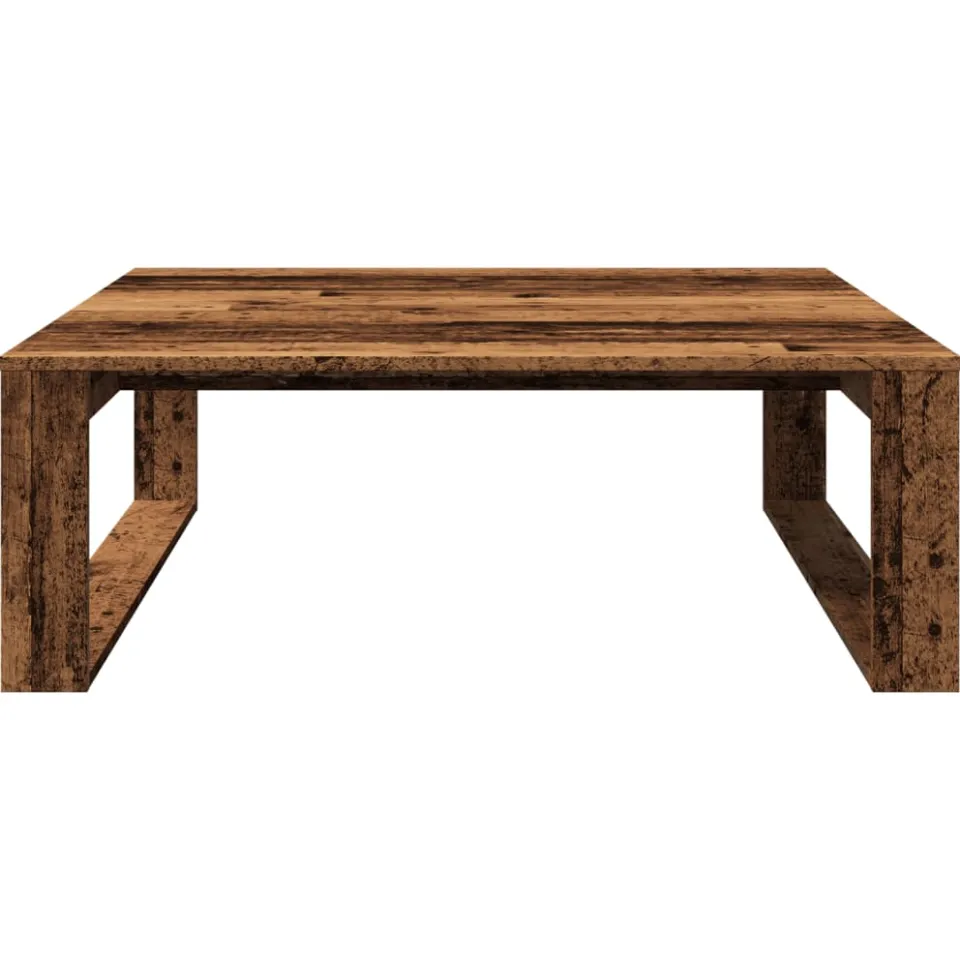 vidaXL Salontafel 100x100x35 cm bewerkt hout oude houtkleurig bruin, foto 4