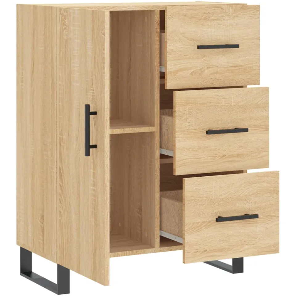 vidaXL Dressoir 69,5x34x90 cm bewerkt hout sonoma eikenkleurig, foto 4