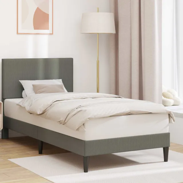 vidaXL Bedframe Lichtgrijs 90 x 200 cm Katoen Stof