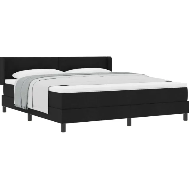 vidaXL Boxspringbed met hoofdeinde Zwart 200 x 180 cm Stof
