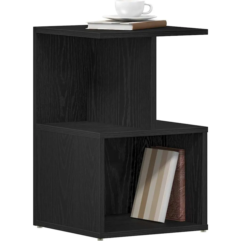 vidaXL Nachtkastje 2 st Zwart Eiken 35 x 35 x 55 cm Bewerkt hout