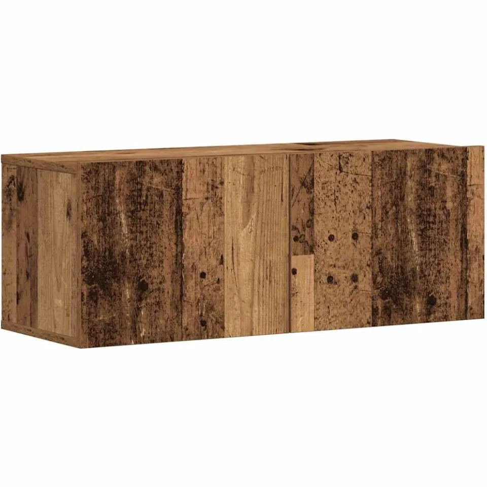 vidaXL Tv-wandkasten 3 st bewerkt hout oud houtkleurig bruin, foto 3