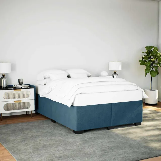 vidaXL Bedframe fluweel blauw 160x200 cm