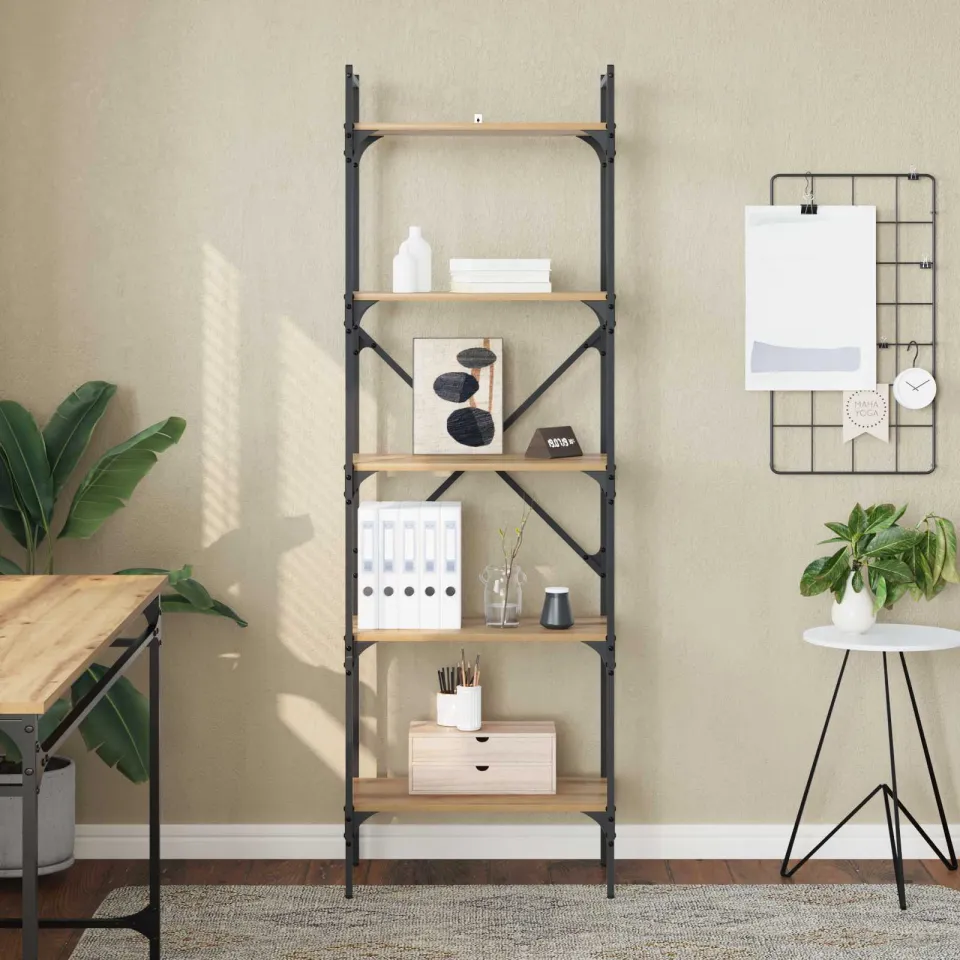 vidaXL Boekenkast 5-laags 56 x 32 x 174 cm Bewerkt hout Artisan Eiken, foto 3