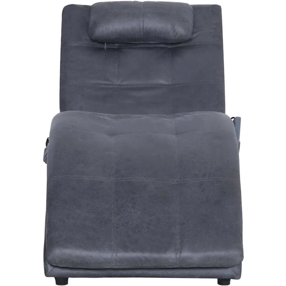 vidaXL Massage chaise longue met kussen kunstsuède grijs