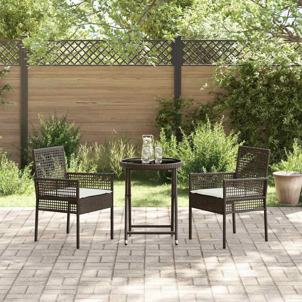 vidaXL Tuin Bistro Set 3 st Bruin poly rattan, foto 3