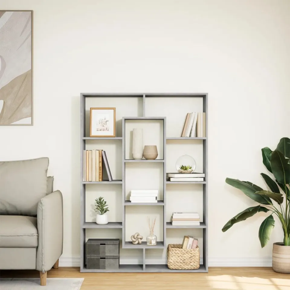 vidaXL Boekenkast 102x29x143 cm bewerkt hout betongrijs grijs, foto 4