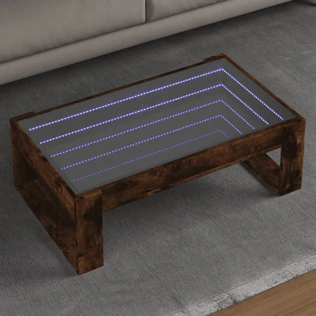 vidaXL Salontafel met Infinity LED 90x53x30 cm gerookt eikenkleurig, foto 2