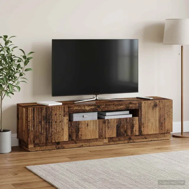 vidaXL LED tv-meubel Oud hout Bewerkt hout bruin, foto 2