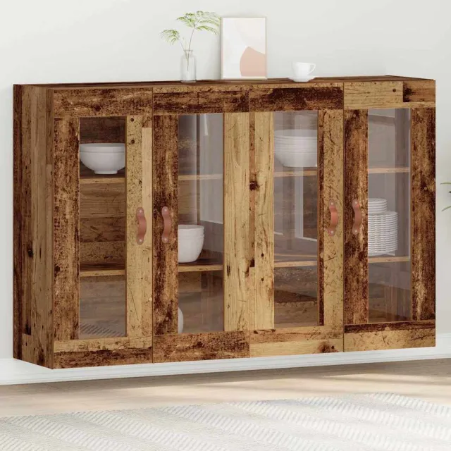 vidaXL Wandkasten 2 st Oud Hout 69,5 x 34 x 90 cm Bewerkt hout bruin, foto 2