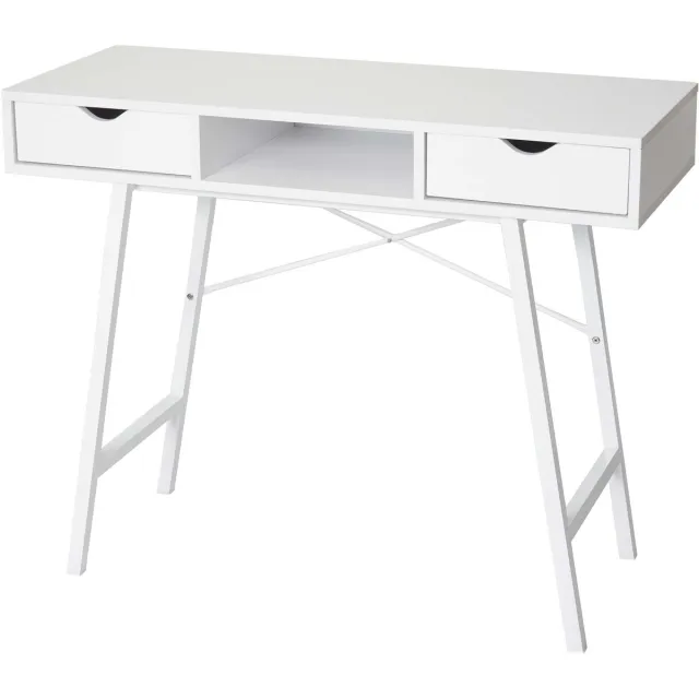 MCW Console tafel MCW-E92, bijzettafel, 3D-structuur 100x40cm ~ wit