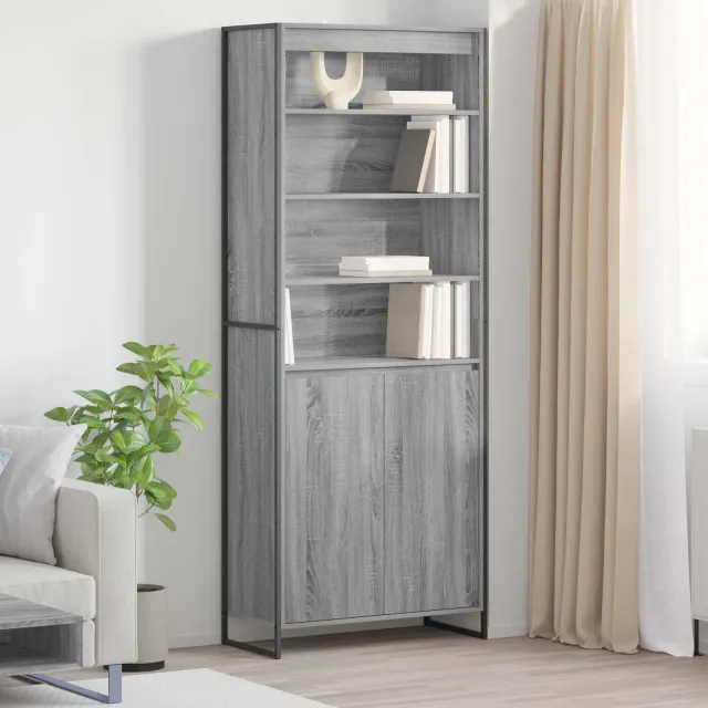 vidaXL Hoge Kasten Grijs Sonoma 79 x 36 x 200 cm Bewerkt hout