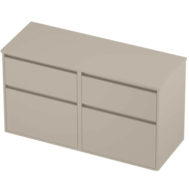 Proline Deck Badmeubelset Greeploos Asymmetrisch Kader 120x46x67 cm Soft Linen Beige