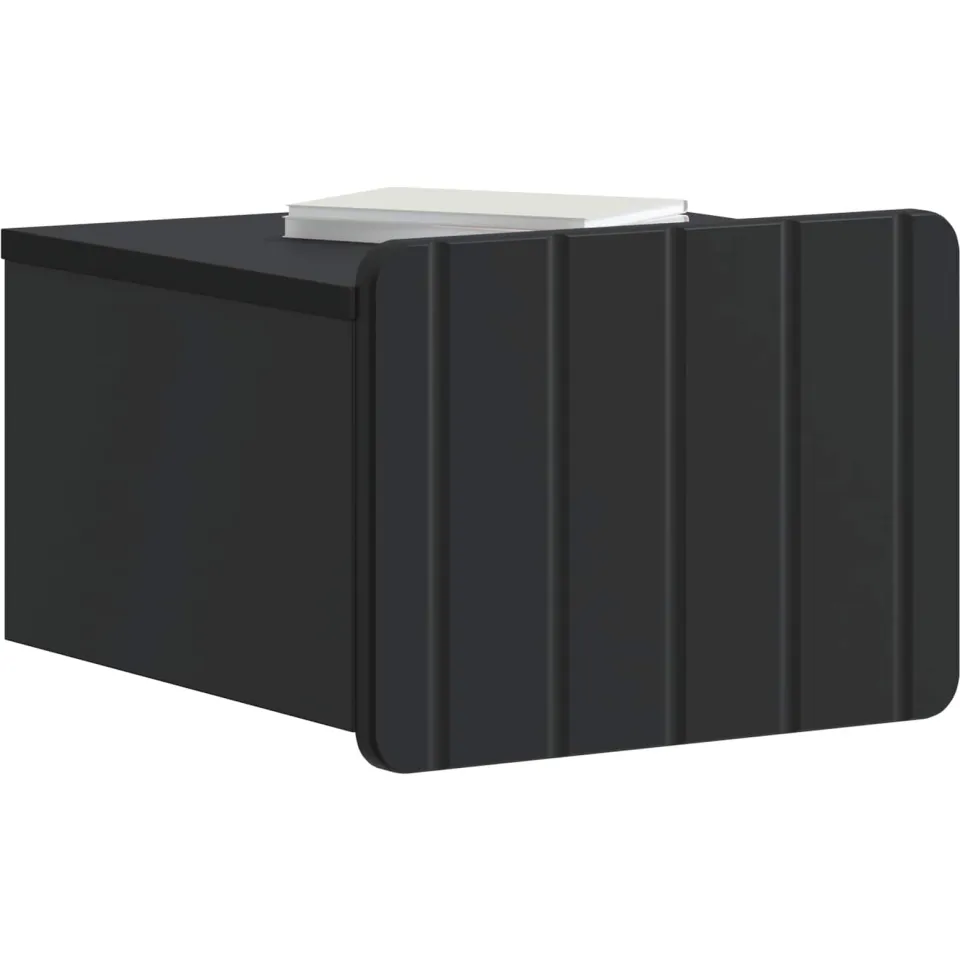 vidaXL Wandbeugel Bedkast Zwart 33 x 34,5 x 24 cm Bewerkt hout, foto 2