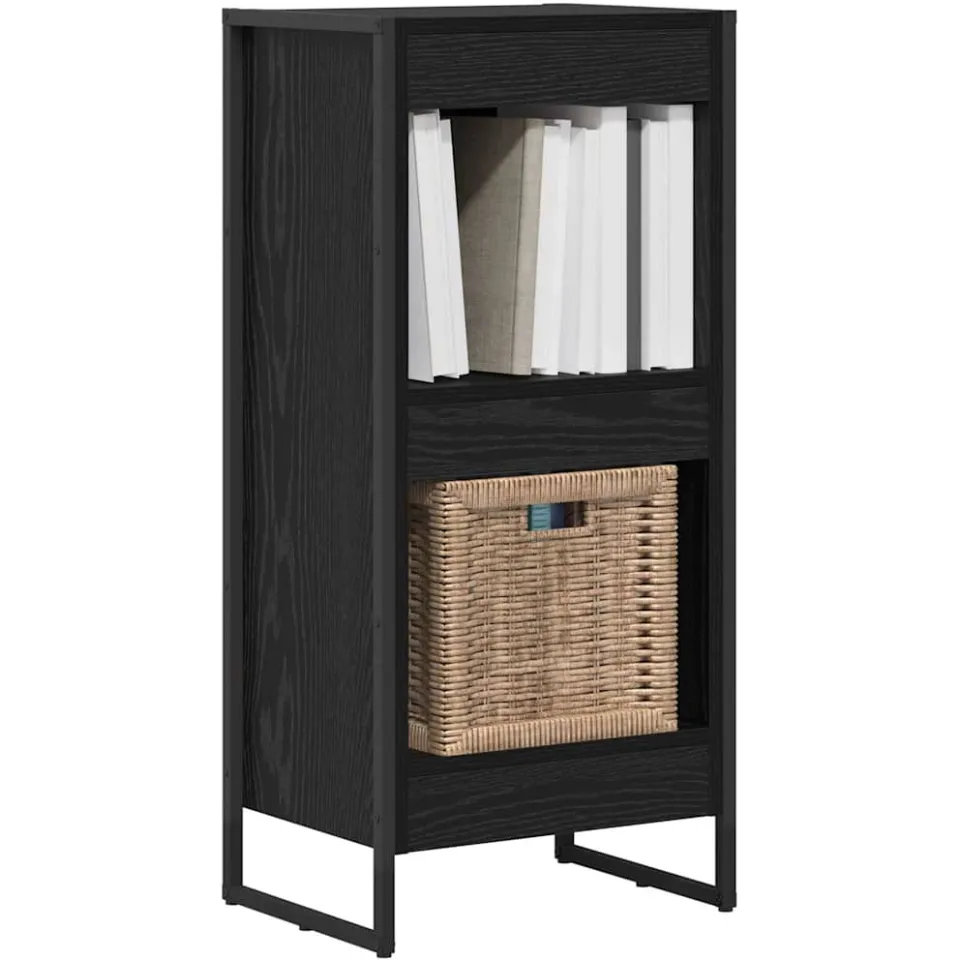 vidaXL Boekenkast 40 x 30 x 86,5 cm Bewerkt hout Zwart Eiken