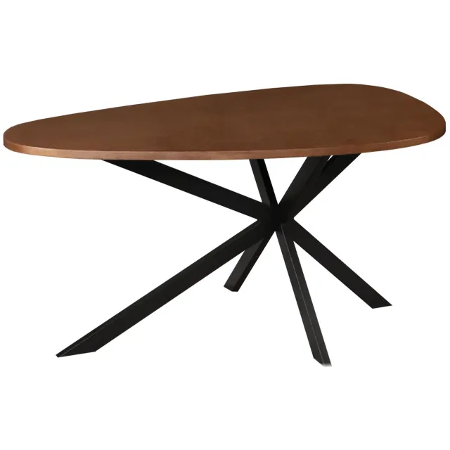Lizzely Garden & Living Eettafel organisch Jillian 160cm bruin eiken fineer organische eettafel
