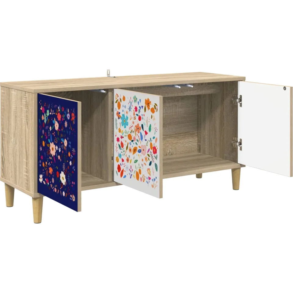 vidaXL Tv-meubel MAINZ 102 x 33 x 50 cm Sonoma Bewerkt hout Bruin