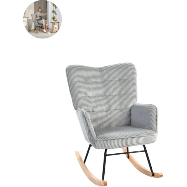 GranMaison Fauteuil - Relaxstoel - Relaxfauteuil - Stoel - Met armleuning - Voor één Persoon - Lichtgrijs