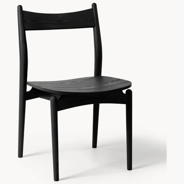 Westwing Collection Eetkamerstoel Koa van essenhout Zwart