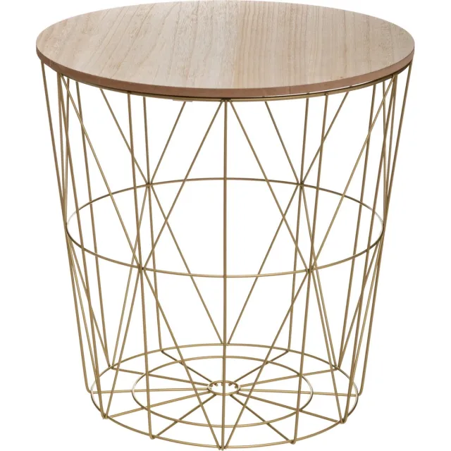 Sphera Bijzettafel - 39.5 x 41cm -Hout/Metaal - Goud Multi
