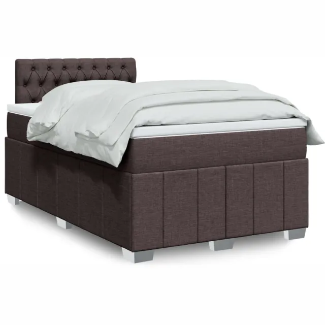 vidaXL Boxspring met matras stof donkerbruin 120x190 cm bruin