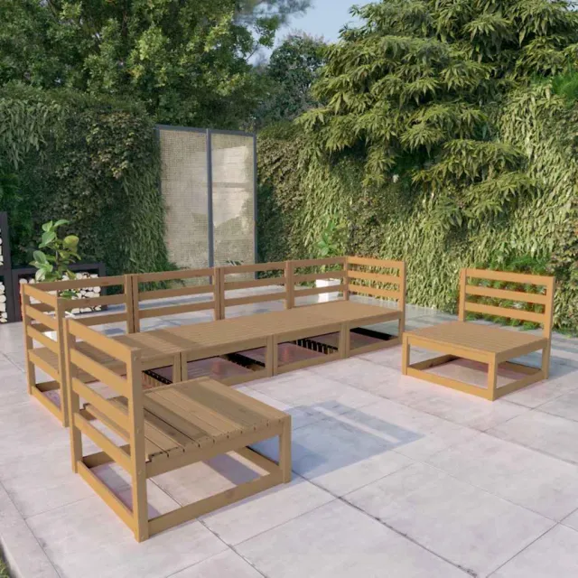 vidaXL 6-delige Loungeset massief grenenhout honingbruin bruin, foto 2