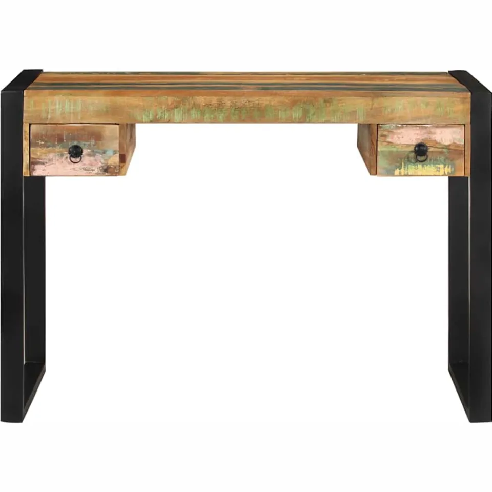 vidaXL Bureau massief gerecycled hout meerkleurig, foto 2