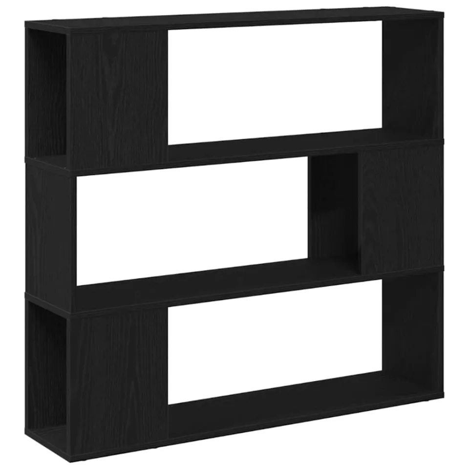 vidaXL Tv-meubelset 100 x 24 x 94 cm Zwart Eiken Bewerkt hout