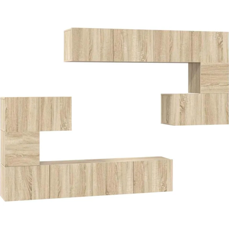 vidaXL 8-delige Tv-meubelset bewerkt hout sonoma eikenkleurig, foto 3