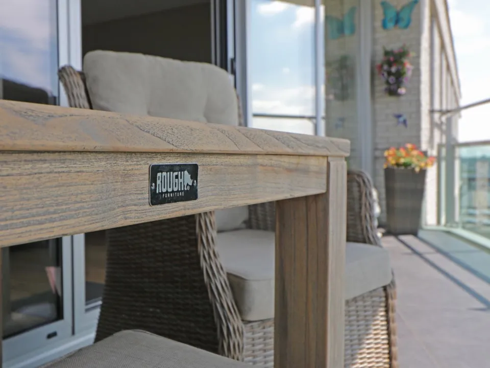 ROUGH Furniture ROUGH-S dining tuintafel 90x90x76cm bruin, foto 5