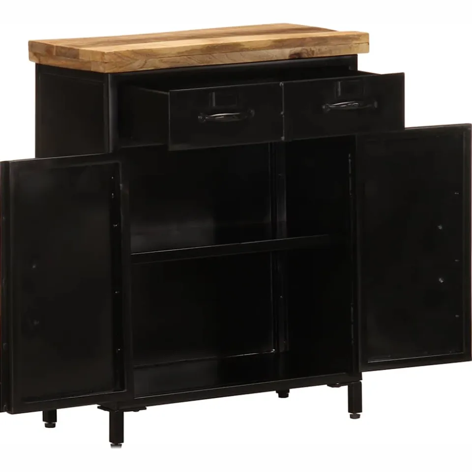 vidaXL Dressoir 55x30x71 cm massief mangohout bruin, foto 3