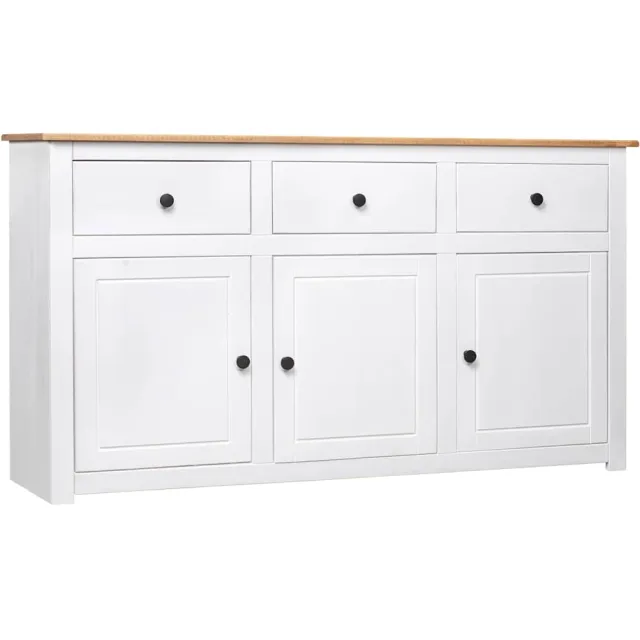 vidaXL Dressoir Panama Range 135x40x80 cm massief grenenhout wit