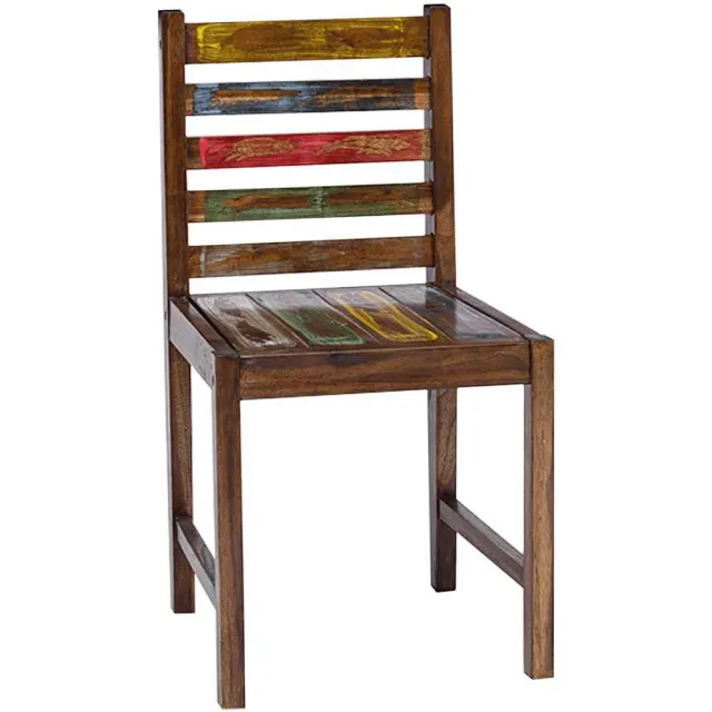 vidaXL Eetkamerstoelen 2 st massief gerecycled hout Meerkleurig