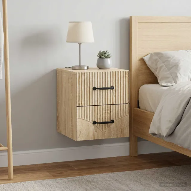 vidaXL Wandbeugel Bedkast 2 st Sonoma Eiken 34,5 x 33 x 40 cm Bruin
